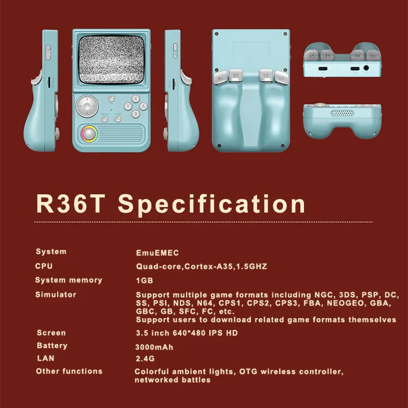 R36T Retro Handheld Video Game Console - Image 6